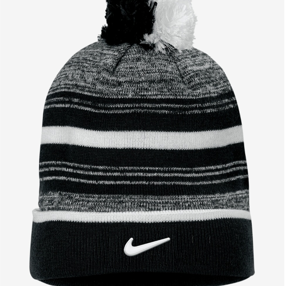 Nike Black and White Golf Striped Beanie